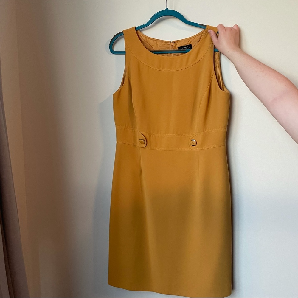 Yellow knee length formal dress